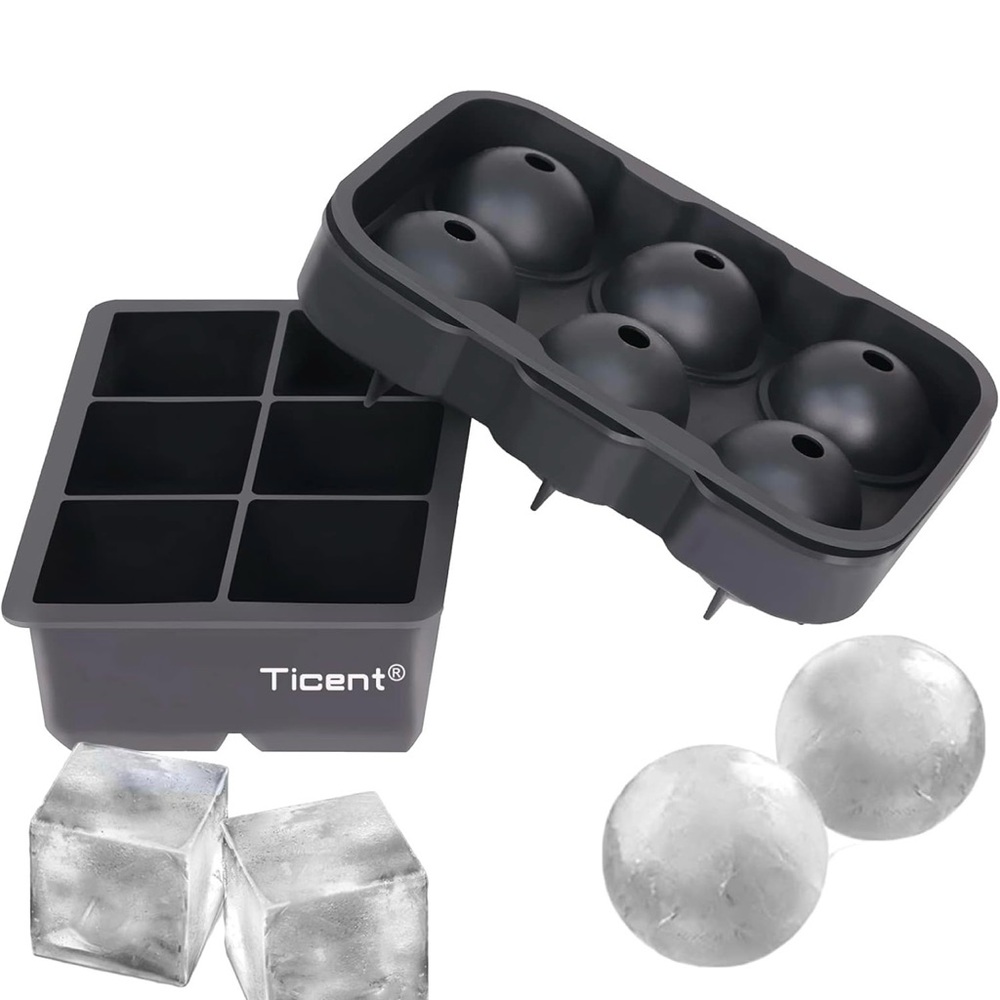 Silicone Ice Cube Trays-Sphere and Cube Brand New